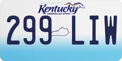 KY license plate 299LIW