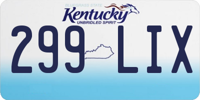 KY license plate 299LIX
