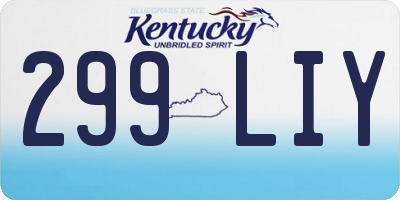 KY license plate 299LIY