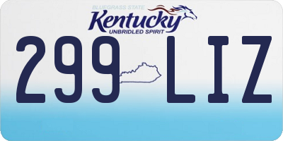 KY license plate 299LIZ