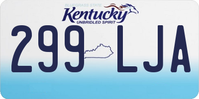 KY license plate 299LJA