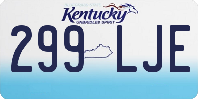 KY license plate 299LJE
