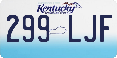 KY license plate 299LJF