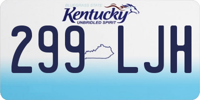 KY license plate 299LJH
