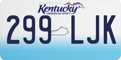 KY license plate 299LJK