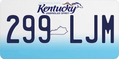 KY license plate 299LJM