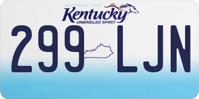 KY license plate 299LJN