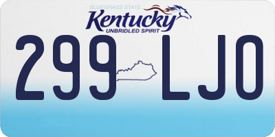 KY license plate 299LJO