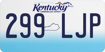 KY license plate 299LJP