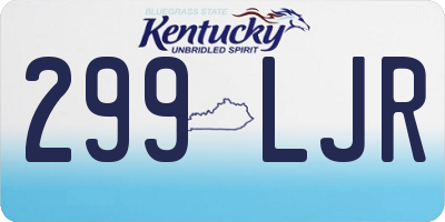 KY license plate 299LJR