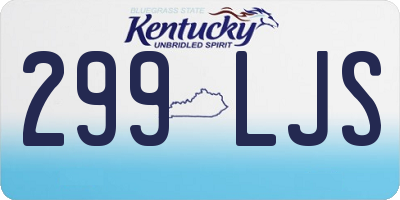 KY license plate 299LJS