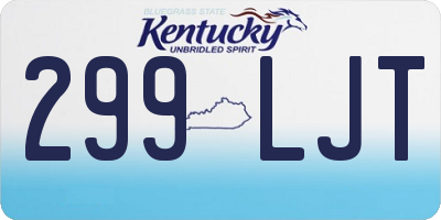 KY license plate 299LJT