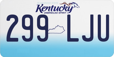 KY license plate 299LJU