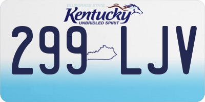 KY license plate 299LJV