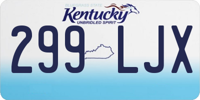 KY license plate 299LJX