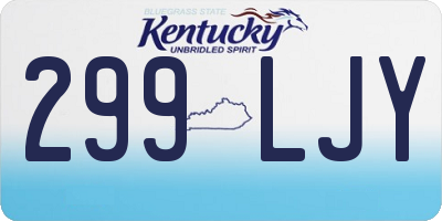KY license plate 299LJY