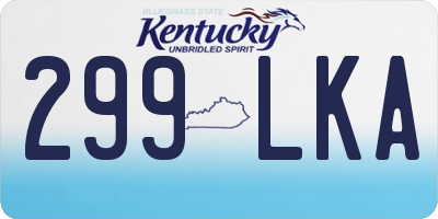 KY license plate 299LKA