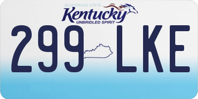 KY license plate 299LKE