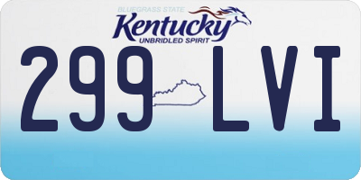 KY license plate 299LVI