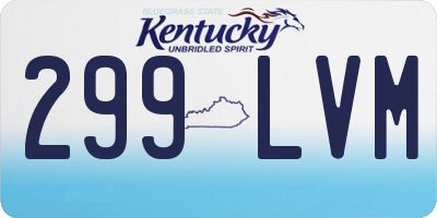 KY license plate 299LVM
