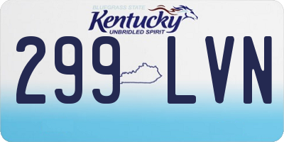 KY license plate 299LVN