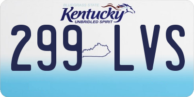 KY license plate 299LVS