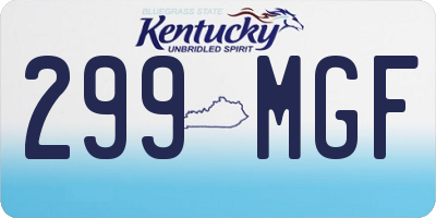 KY license plate 299MGF