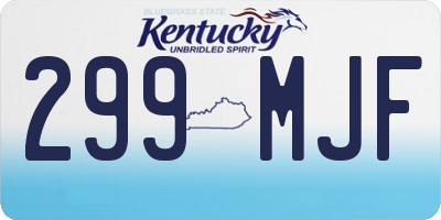 KY license plate 299MJF