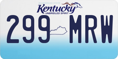 KY license plate 299MRW