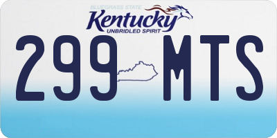 KY license plate 299MTS