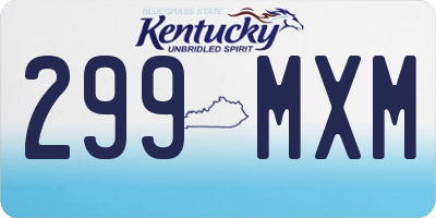KY license plate 299MXM