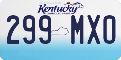 KY license plate 299MXO