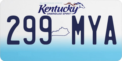 KY license plate 299MYA