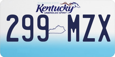 KY license plate 299MZX