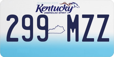 KY license plate 299MZZ
