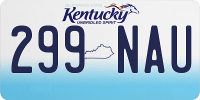 KY license plate 299NAU