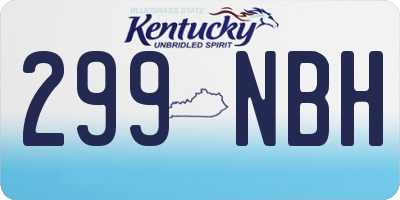 KY license plate 299NBH
