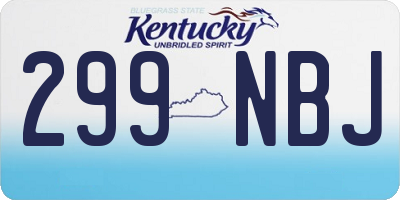 KY license plate 299NBJ