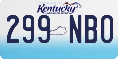 KY license plate 299NBO