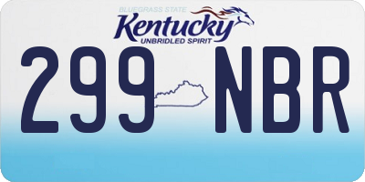 KY license plate 299NBR