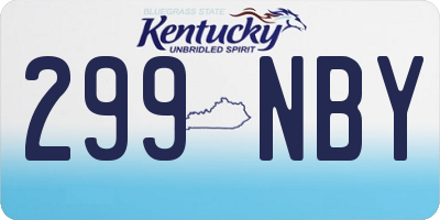 KY license plate 299NBY