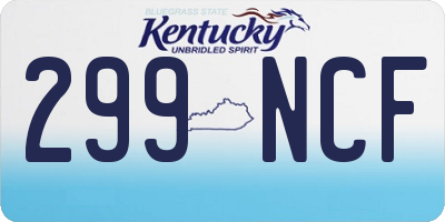 KY license plate 299NCF