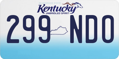 KY license plate 299NDO