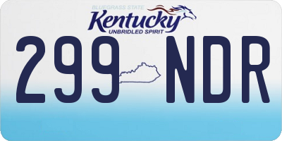 KY license plate 299NDR