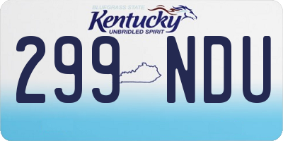 KY license plate 299NDU