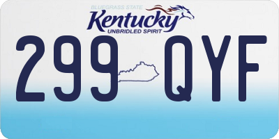 KY license plate 299QYF