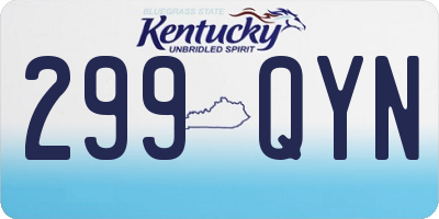 KY license plate 299QYN