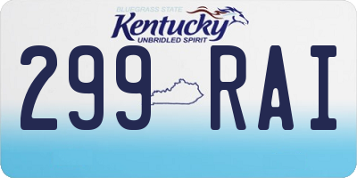 KY license plate 299RAI