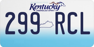 KY license plate 299RCL