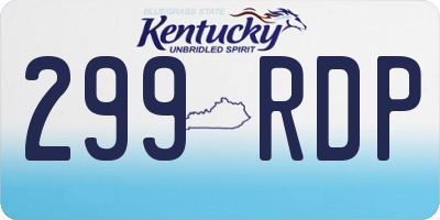 KY license plate 299RDP